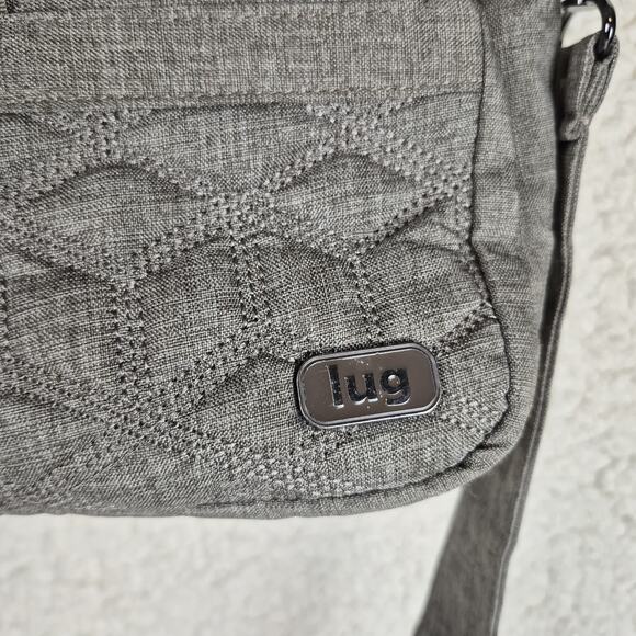 Lug Streetcar Crossbody Bag Gray Quilted Travel Organizer Purse Shoulder RFID - Picture 9 of 13